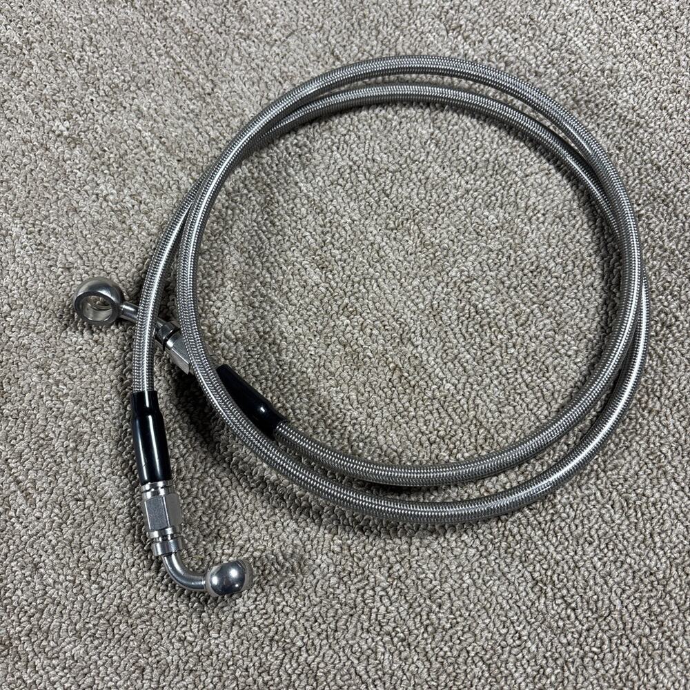 45" Extended Non-ABS Brake Line Cable Front for 12" 14" Apes For Harley Softail